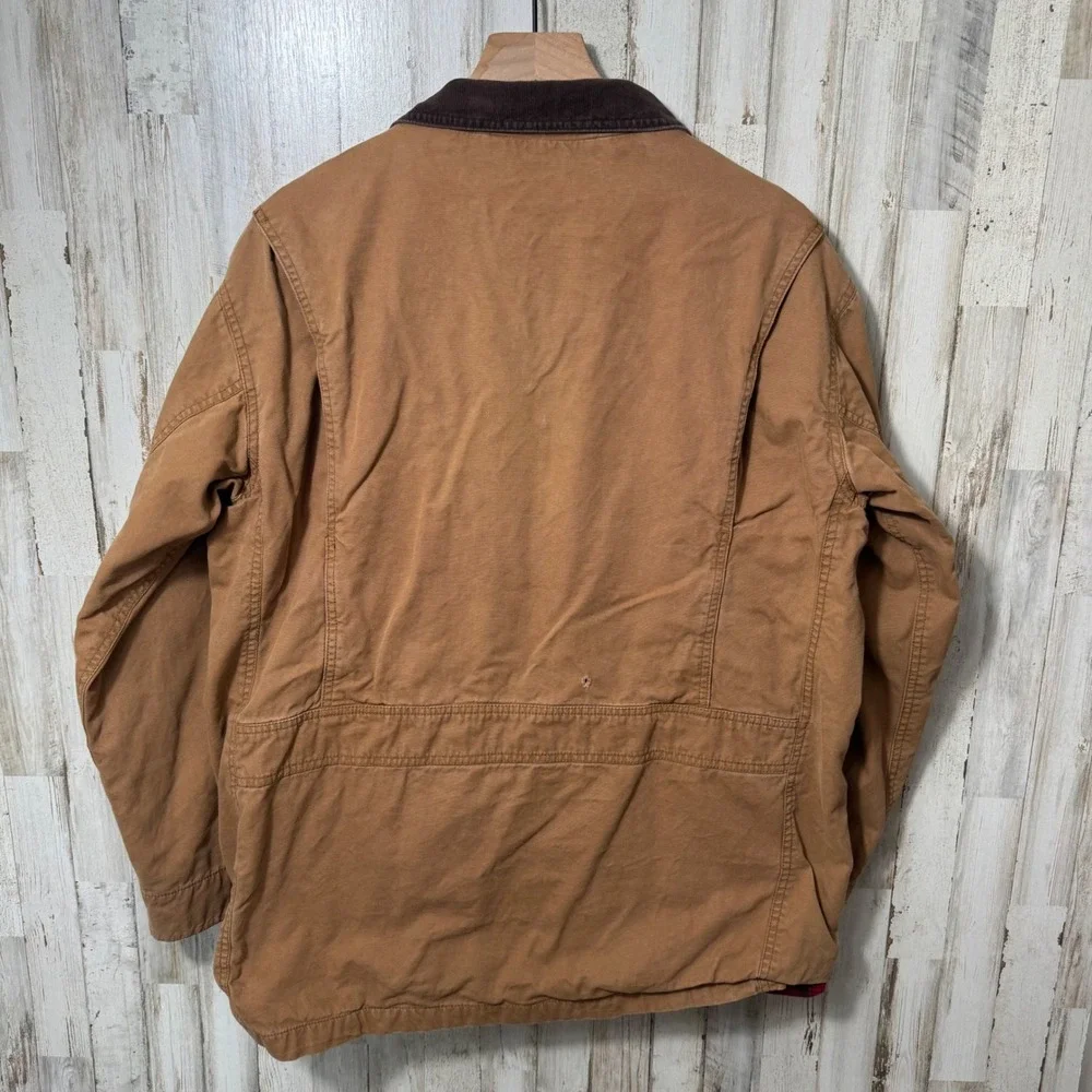 Vintage Orvis Chore Barn Utility Jacket‎ Corduroy Collar Flannel Lining Mens L